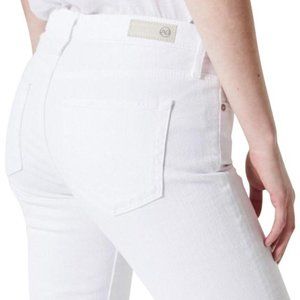 AG White Prima Mid-rise Cigarette Skinny Jeans